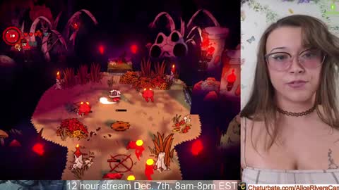 Snapshot of aliceriverscam chatting on December 7, 8:00 pm Alice Rivers ---- Enter my public Discord- online show from December 7, 8:00 pm
