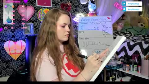 Snapshot of artsyheartsyy chatting on February 6, 6:08 am ArtsyHeartsyy online show from February 6, 6:08 am