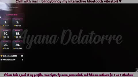 Snapshot of ayanadelatorre chatting on January 31, 4:36 am Ayana Delatorre online show from January 31, 4:36 am