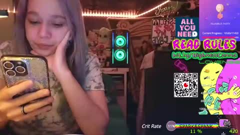 Snapshot of highnesscanna chatting on February 9, 12:41 pm HiGHNESS CANNA online show from February 9, 12:41 pm