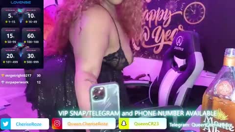Snapshot of queencroze chatting on January 1, 3:56 am Queen Cherise Roze online show from January 1, 3:56 am