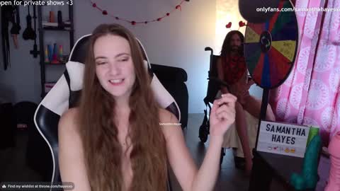 Snapshot of samanthahayesxoxo chatting on February 12, 9:11 pm The Real Samantha Hayes haha online show from February 12, 9:11 pm