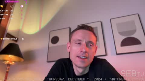 Snapshot of seb_tv chatting on December 6, 4:08 am Sebastian online show from December 6, 4:08 am