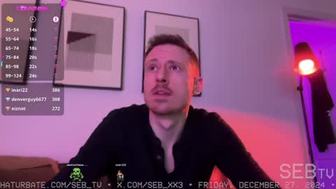 Snapshot of seb_tv chatting on December 28, 5:55 am Sebastian online show from December 28, 5:55 am
