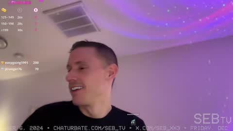 Snapshot of seb_tv chatting on December 7, 12:57 am Sebastian online show from December 7, 12:57 am