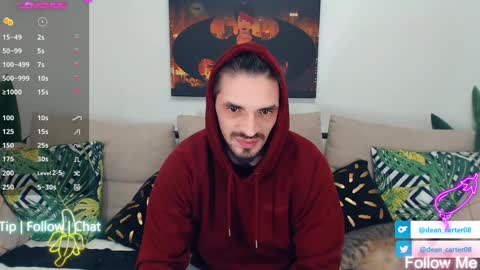Snapshot of secret_sir chatting on February 19, 2:33 am Dean Carter online show from February 19, 2:33 am