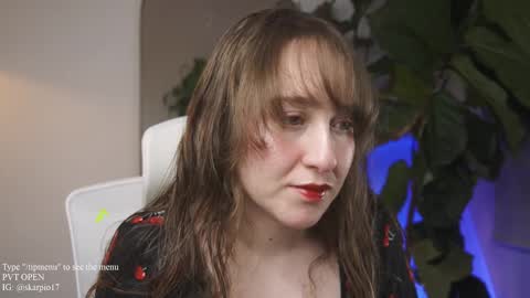 Snapshot of skarpio17 chatting on March 10, 12:39 am Im Scarlett ONLINE 5pm-10pm NYC time online show from March 10, 12:39 am