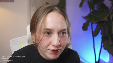 Snapshot of skarpio17 chatting on January 28, 10:23 pm Im Scarlett ONLINE 5pm-10pm NYC time online show from January 28, 10:23 pm