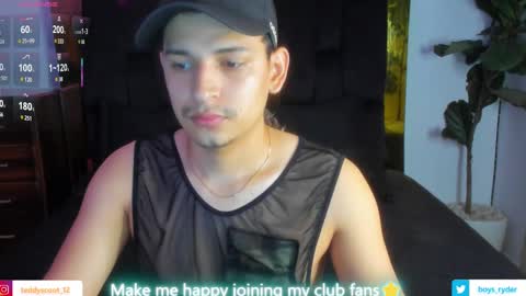 Snapshot of teddy_cowboy chatting on February 25, 10:26 am Follow me on Twitter boys ryder and instagram teddyscoot 12 online show from February 25, 10:26 am